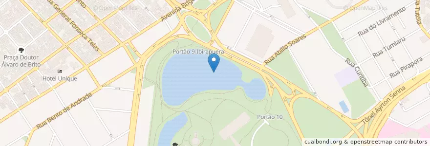 Mapa de ubicacion de Ibirapuera en ブラジル, 南東部地域, サンパウロ, Região Geográfica Intermediária De São Paulo, Região Metropolitana De São Paulo, Região Imediata De São Paulo, サンパウロ.