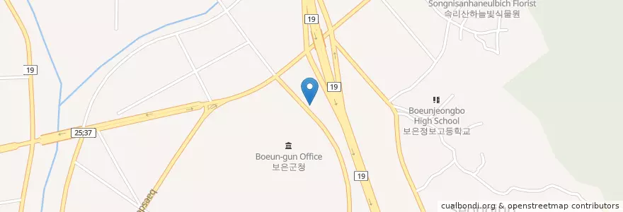 Mapa de ubicacion de 보은군 en Республика Корея, Чхунчхон-Пукто, 보은군.