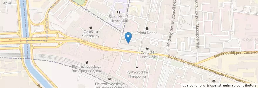 Mapa de ubicacion de Organic en Rusland, Centraal Federaal District, Moskou, Восточный Административный Округ, Район Соколиная Гора.