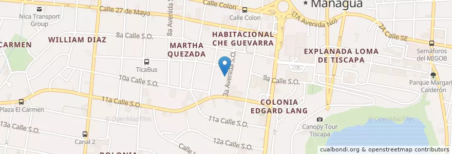 Mapa de ubicacion de Cafetería Flor de Jinotega en Nicaragua, Departamento De Managua, Managua (Municipio).