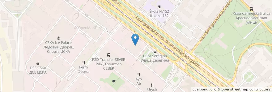 Mapa de ubicacion de Ёлки-Палки en Russie, District Fédéral Central, Moscou, Северный Административный Округ, Хорошёвский Район, Район Аэропорт.