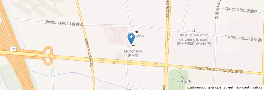 Mapa de ubicacion de McDonald's en China, Shanghái, Changning.