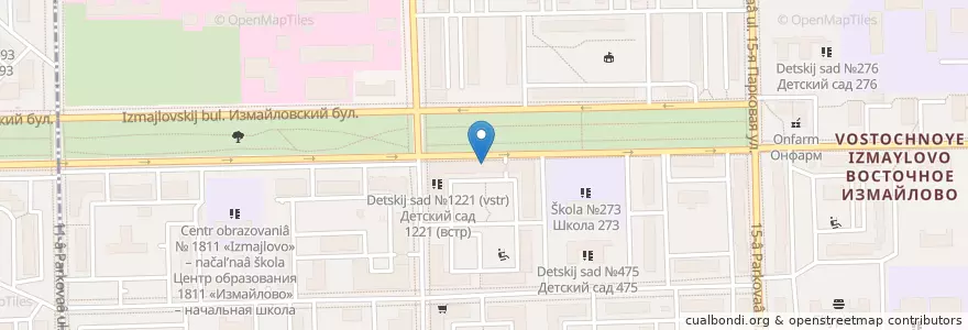 Mapa de ubicacion de Московский детский театр теней en Russie, District Fédéral Central, Moscou, Восточный Административный Округ, Район Восточное Измайлово.