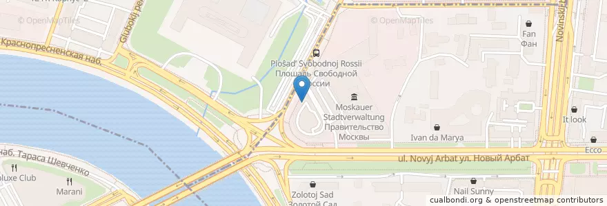 Mapa de ubicacion de Shishas Sferum Bar en Russia, Distretto Federale Centrale, Москва, Центральный Административный Округ, Пресненский Район.