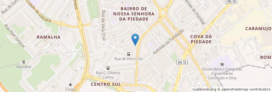Mapa de ubicacion de Creche do Centro Social Paroquial Padre Ricardo Gameiro da Cova da Piedade - A Nossa Creche en Portugal, Área Metropolitana De Lisboa, Setúbal, Península De Setúbal, Almada.