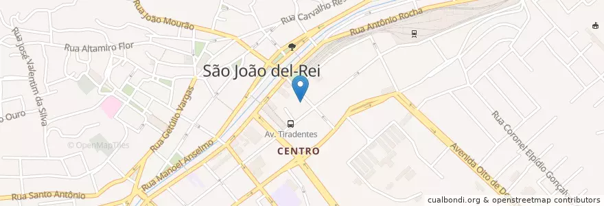 Mapa de ubicacion de Colher de Pau en Brasile, Regione Sudest, Minas Gerais, Região Geográfica Intermediária De Barbacena, Microrregião São João Del-Rei, São João Del-Rei.