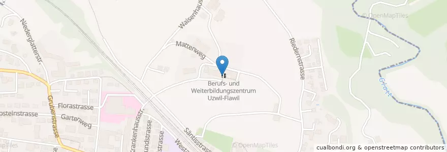 Mapa de ubicacion de Berufs- und Weiterbildungszentrum Uzwil-Flawil en Suiza, San Galo, Wahlkreis Wil, Flawil.