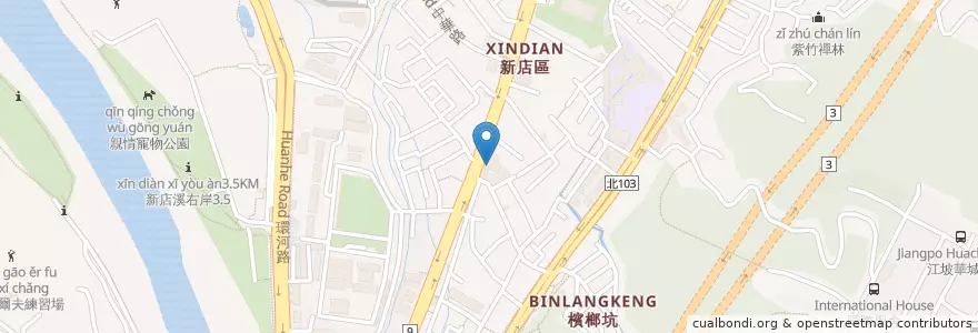 Mapa de ubicacion de 新店靈糧堂 en 台湾, 新北市, 新店区.
