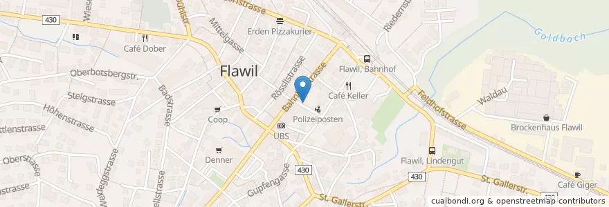 Mapa de ubicacion de Bezirksgericht Wil in Flawil en سويسرا, Sankt Gallen, Wahlkreis Wil, Flawil.