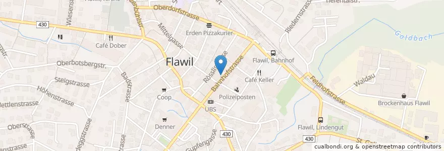 Mapa de ubicacion de Restaurant Dimitra en Zwitserland, Sankt Gallen, Wahlkreis Wil, Flawil.