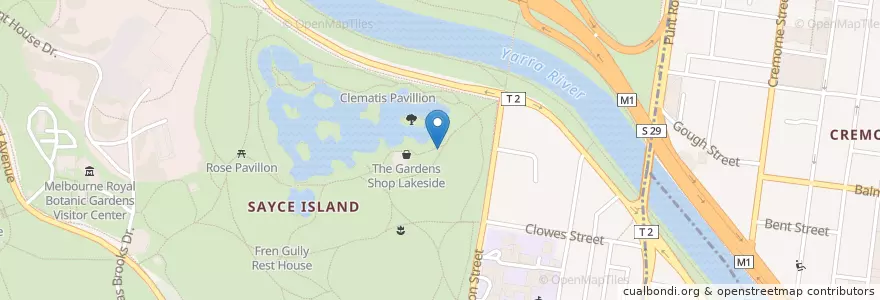 Mapa de ubicacion de Separation Tree Rest House en Australia, Victoria, City Of Melbourne.