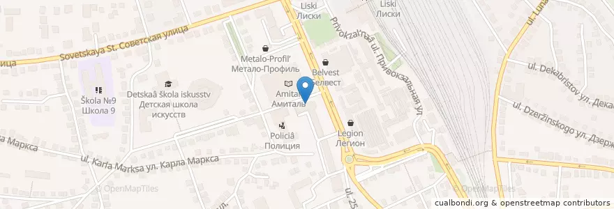 Mapa de ubicacion de Почта России en Rusland, Centraal Federaal District, Oblast Voronezj, Лискинский Район, Городское Поселение Лиски.