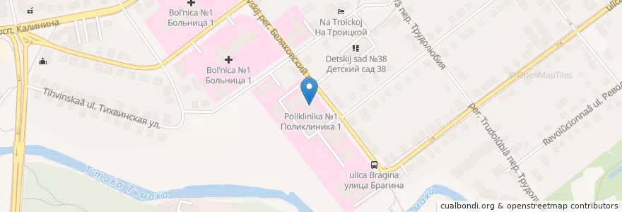 Mapa de ubicacion de Поликлиника №1 en Russia, Distretto Federale Centrale, Тверская Область, Городской Округ Тверь, Калининский Район.