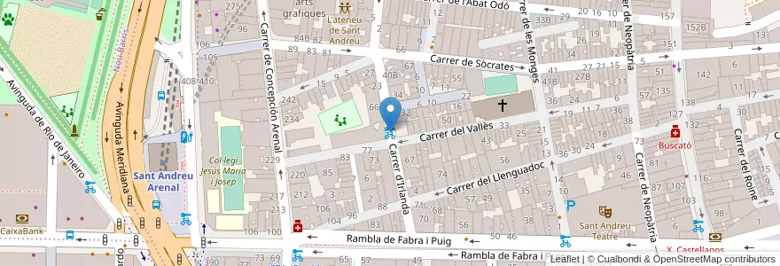 Mapa de ubicacion de 255 - Irlanda 11 en スペイン, カタルーニャ州, Barcelona, バルサルネス, Barcelona.