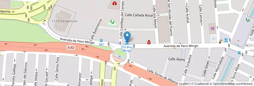 Mapa de ubicacion de 255 Pero Mingo en 西班牙, 安达鲁西亚, Sevilla, Sevilla.