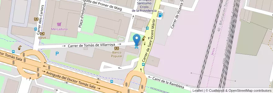 Mapa de ubicacion de 255 Tomàs de Villarroya - Sant Vicent Màrtir en 스페인, Comunitat Valenciana, València / Valencia, Comarca De València, València.