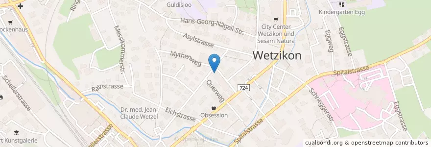 Mapa de ubicacion de Ismail Atef en Schweiz/Suisse/Svizzera/Svizra, Zürich, Bezirk Hinwil, Wetzikon (Zh).
