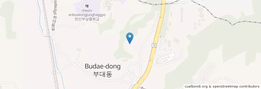 Mapa de ubicacion de 부대동 en Corea Del Sur, Chungcheong Del Sur, 천안시, 서북구, 부대동.