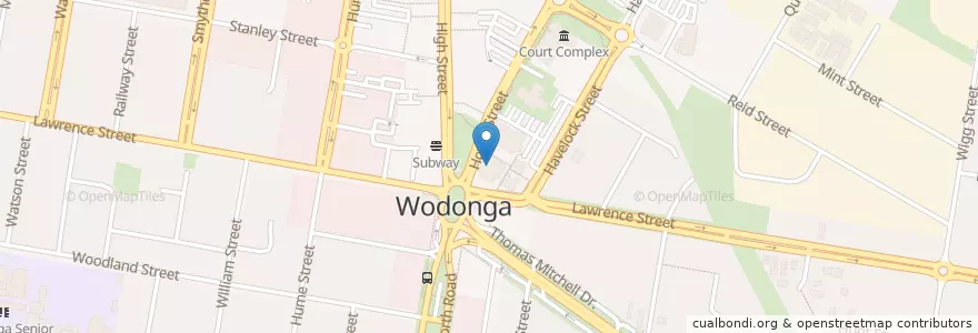 Mapa de ubicacion de Upper Murray Regional Library - Wodonga en 오스트레일리아, Victoria, City Of Wodonga.