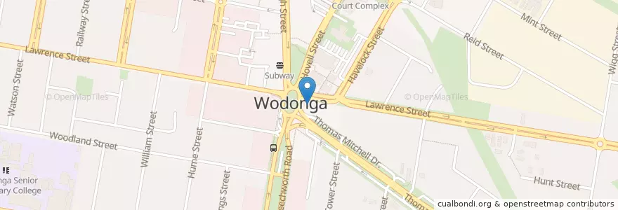 Mapa de ubicacion de Caltex en 오스트레일리아, Victoria, City Of Wodonga.