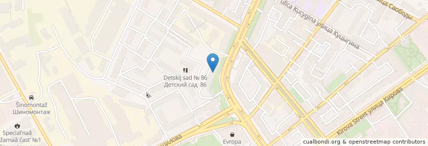 Mapa de ubicacion de No Name Pizza en ロシア, 中央連邦管区, Воронежская Область, Городской Округ Воронеж.