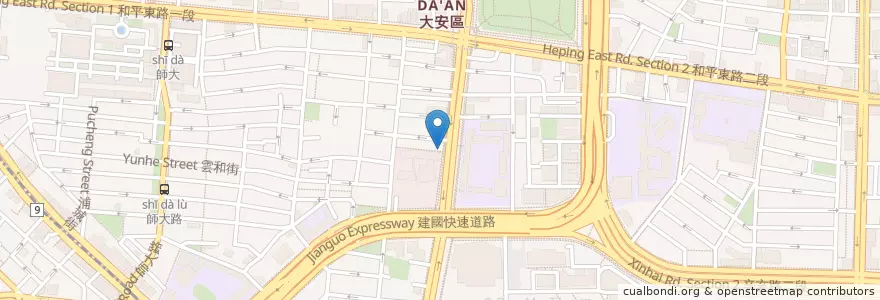 Mapa de ubicacion de 莫宰羊 en تايوان, تايبيه الجديدة, تايبيه, 大安區.