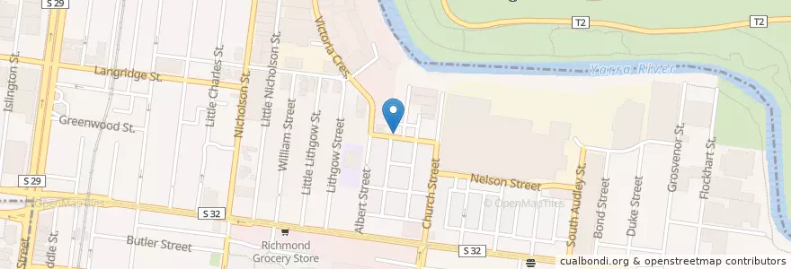 Mapa de ubicacion de Abbotsford Pantry en Australia, Victoria, City Of Yarra.