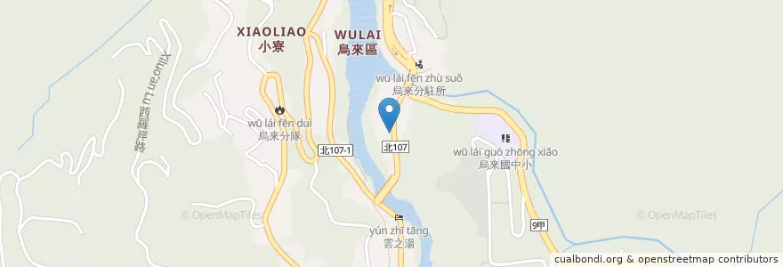 Mapa de ubicacion de 山地美食屋 en Тайвань, Новый Тайбэй, 烏來區.