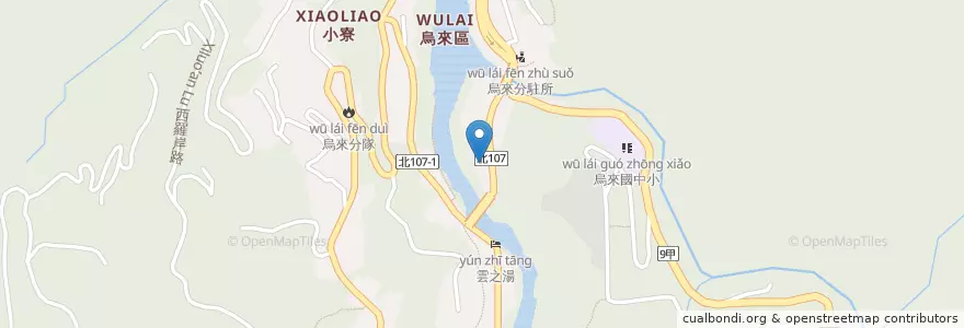 Mapa de ubicacion de 烏來活動中心 en تايوان, تايبيه الجديدة, 烏來區.