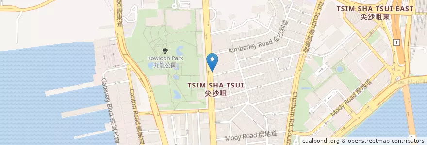Mapa de ubicacion de Cocky Bar en China, Guangdong, Hong Kong, Kowloon, New Territories, Yau Tsim Mong District.