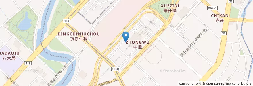 Mapa de ubicacion de 高鐵桃園站 en Taiwan, Taoyuan, Zhongli.