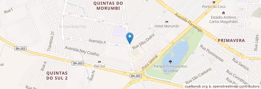 Mapa de ubicacion de Farmácia 24 horas en Brazilië, Regio Noordoost, Bahia, Região Geográfica Intermediária De Vitória Da Conquista, Microrregião De Itapetinga, Itapetinga.