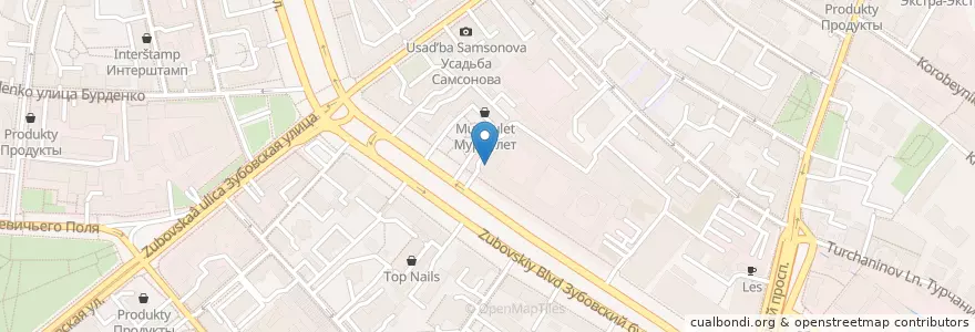 Mapa de ubicacion de Terrine en Rusland, Centraal Federaal District, Moskou, Центральный Административный Округ, Район Хамовники.