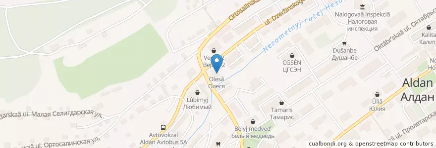 Mapa de ubicacion de Стамотолог Ал-Дент en Rússia, Distrito Federal Oriental, Iacútia, Алданский Улус, Городское Поселение Алдан.