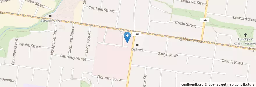 Mapa de ubicacion de Burwood Adventist Community Church en Australien, Victoria, City Of Monash.