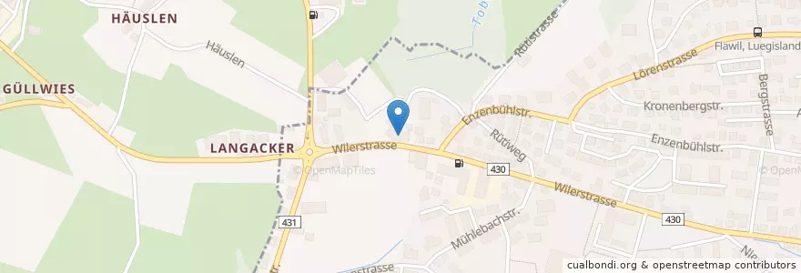Mapa de ubicacion de Coop Tankstelle en Schweiz/Suisse/Svizzera/Svizra, Sankt Gallen, Wahlkreis Wil, Flawil.