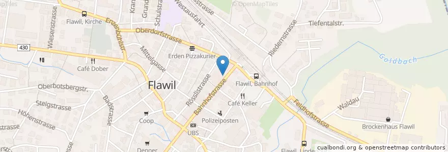 Mapa de ubicacion de Bancomat en Switzerland, Sankt Gallen, Wahlkreis Wil, Flawil.