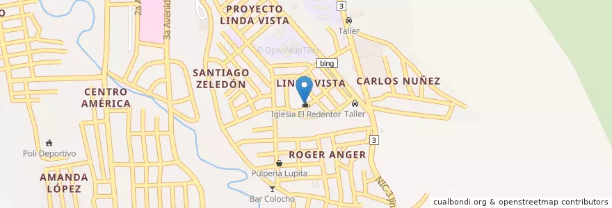 Mapa de ubicacion de Iglesia El Redentor en Nicaragua, Jinotega, Jinotega (Municipio).