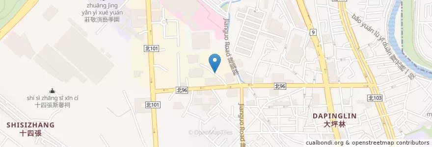 Mapa de ubicacion de 暹邏皇朝 en تايوان, تايبيه الجديدة, 新店區.