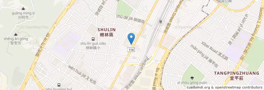 Mapa de ubicacion de 合作金庫商業銀行 en 타이완, 신베이 시, 수린 구.