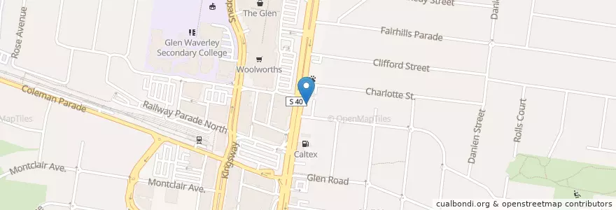 Mapa de ubicacion de Waverley Medical Centre en Australië, Victoria, City Of Monash.