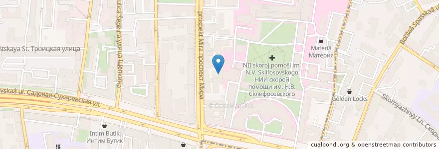 Mapa de ubicacion de Гриль Хофф en Rusland, Centraal Federaal District, Moskou, Центральный Административный Округ, Мещанский Район.