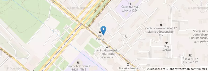 Mapa de ubicacion de Черетто en Rusia, Distrito Federal Central, Москва, Юго-Западный Административный Округ, Обручевский Район.