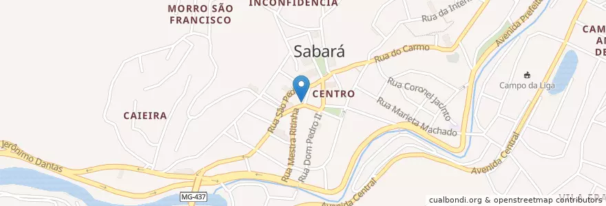 Mapa de ubicacion de Cê Qui Sabe en ブラジル, 南東部地域, ミナス ジェライス, Região Geográfica Intermediária De Belo Horizonte, Região Metropolitana De Belo Horizonte, Microrregião Belo Horizonte, Sabará.