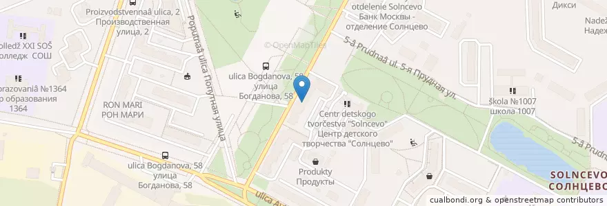 Mapa de ubicacion de клуб "Дельта" en Russia, Distretto Federale Centrale, Москва, Западный Административный Округ, Район Солнцево.