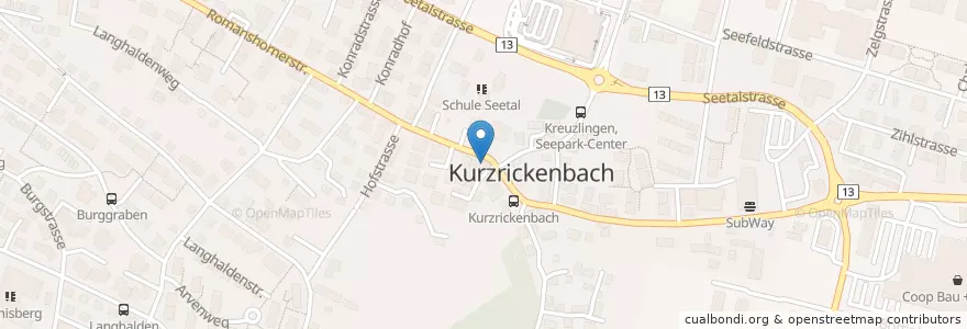 Mapa de ubicacion de Irish Pub Kreuzlingen en Schweiz/Suisse/Svizzera/Svizra, Thurgau, Bezirk Kreuzlingen, Kreuzlingen.