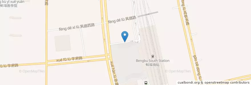 Mapa de ubicacion de 地下停车场入口 en 中国, 安徽省, 蚌埠市, 龙子湖区, 蚌埠市区.