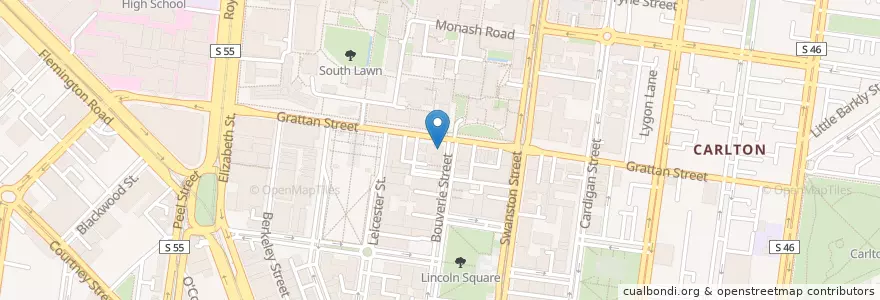 Mapa de ubicacion de Prince Alfred Hotel en Australien, Victoria, City Of Melbourne.
