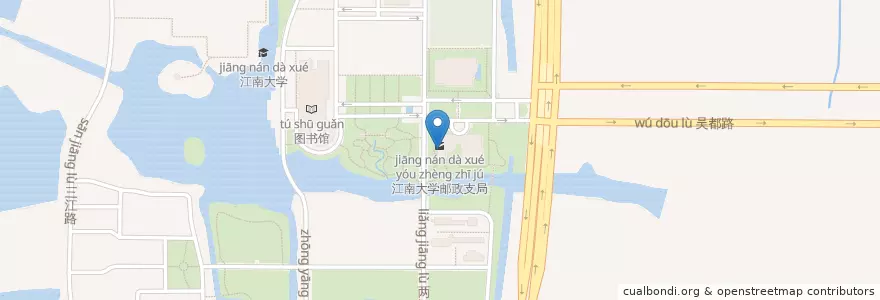 Mapa de ubicacion de 江南大学邮政支局 en 中国, 無錫市, 滨湖区 (Binhu).