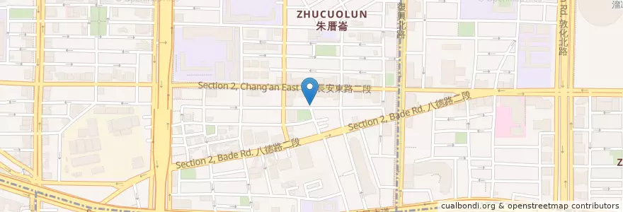 Mapa de ubicacion de 元昌藥房 en تایوان, 新北市, تایپه, 中山區.